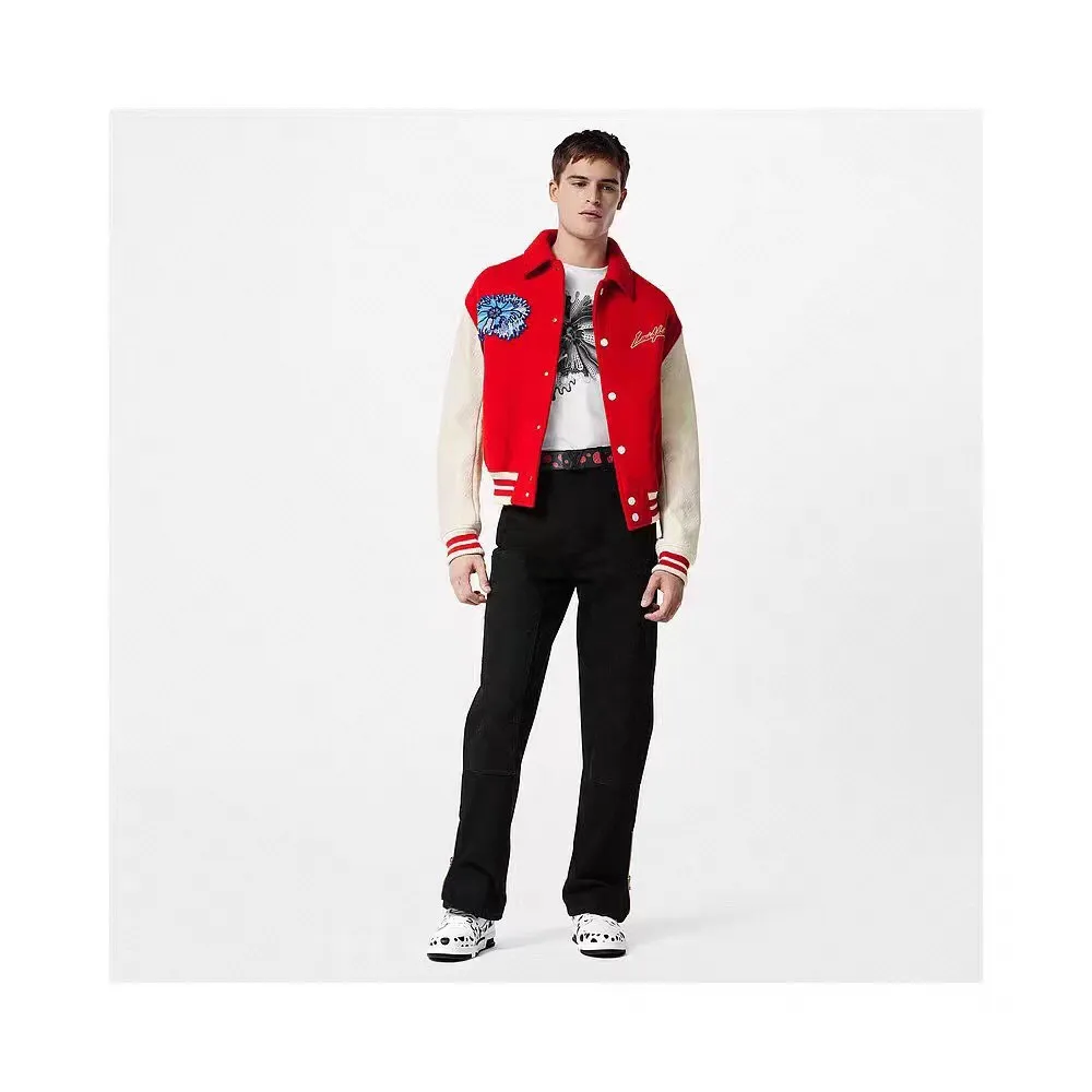 Louis Vuitton 23ss Back Embroidered Floral Baseball Jersey